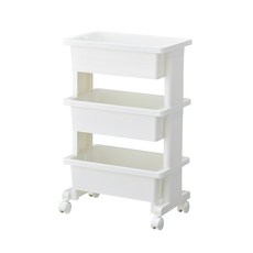 JEJ ASTAGE 活動式收納置物推車 日本制 W45xD30xH73.5cm, 白色, 3層
