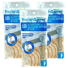 FoodSaver 真空夾鍊袋 超強真空保鮮 最省食 加速醃製入味 最省時 延長食物保存, 18個, 3包, 950ml