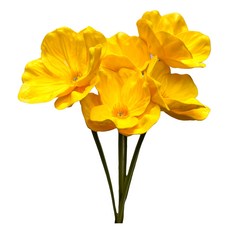 Floral M 花藝 仿真花 謬思女神黃色罌粟花花材, 5個, 黃色