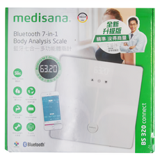 Medisana 藍牙七合一多功能體脂計 BS 320 connect 白色, 精準測量體重、體脂、肌肉量, 1個