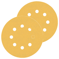 BOSCH 博世 台灣公司貨 超耐久金色圓形8孔自黏砂紙 G240 5片, 125mm, 2包