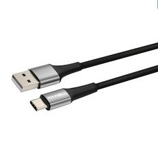 POLYWELL 寶利威爾 USB-Type-C 公對公編織充電線 0.5m 黑色 1條