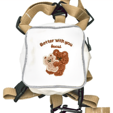 SCHON 炫 寵物 韓國小熊背包套組, 白色 + 卡其色, 1組