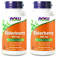 Now 健而婷 接骨木果植物膠囊 500mg 素食膠囊, 60顆, 2罐