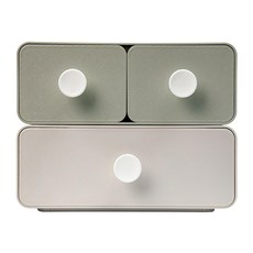 SHUTER 樹德 糖果盒 MD-2012 大抽 + 小抽2個 210 x 200 x 155mm 4L, 暖米灰+淺黛綠, 3抽