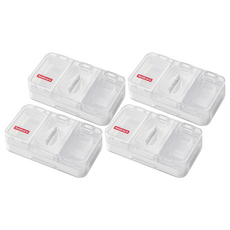 Imakara 升級款雙層藥盒, 白色 6x11x3cm, 4個