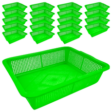 震嶸塑膠 #380公文林 置物籃/收納籃, 綠色, 20個