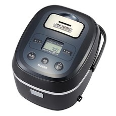 TIGER 虎牌 微電腦炊飯電子鍋 日本製造 獨特焙烘選單 tacook料理盤雙層設計, JBX-A10R, 黑色