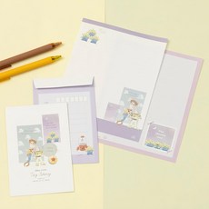 sun-star 玩具總動員返校日信封信紙組, 紫色, 1組