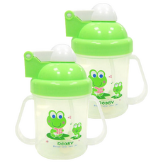 DOOBY 大眼蛙 彈跳喝水杯, 8個月以上適用, 240cc, 2個, 顏色隨機