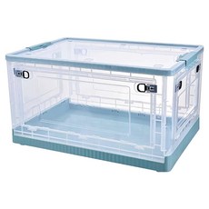 折疊收納箱 5開門 88L, 綠色, 1個