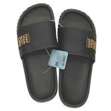 XUZU 舒筑 透氣格紋室外拖鞋, 黑色, 22.5~23cm