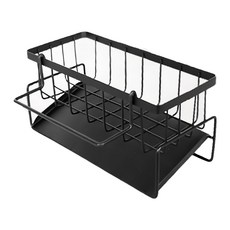樂居家 水槽瀝水收納架, 黑色, 1個