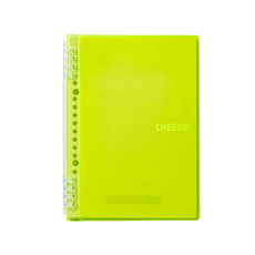 KING JIM CHEERS! A5霓虹色雙扣環式筆記本, 黃色, 1本