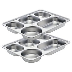 Sisem 加深高級不鏽鋼餐盤, 1組, 銀色