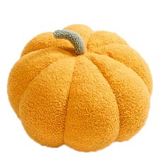 Mega 北歐毛絨南瓜造型抱枕 聚酯纖維 短泰迪毛絨 棉花 PP棉, 30 x 30 x 25cm, 黃色