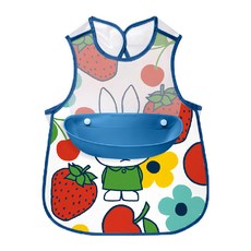 JAR嚴選 兒童可拆式防水圍兜, 水果 白色 + 藍色, 1件, 1件