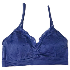 KR SKANGEL 繁星殞落細肩乳膠小可愛 無鋼圈蕾絲邊, 深藍, 1件