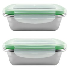 小麥購物 C319 不鏽鋼保鮮盒, 2個