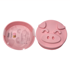 Siliconezone 8吋耐熱粉紅小豬造型大蛋糕模, 食品級矽膠材質, 耐熱200度, 耐冷-30度, 22.8cm, 1個
