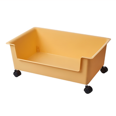 帶輪書本收納盒, PP材質, 綠/白/黃色, 大/小款