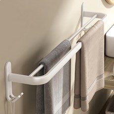 超級工廠 浴室毛巾架 雙桿 50cm 白色, 1個