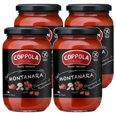COPPOLA 柯波拉 義式無加糖蘑菇番茄麵醬 (350g), 100%義大利番茄, 無麩質認證, 4罐