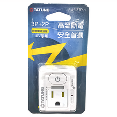 TATUNG 大同 按壓式1開2插智能電源插座 WO-R80LC, 1個