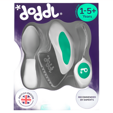 doddL 人體工學兒童學習餐具3件組 適合1-5+歲兒童, 湖水綠, 餐刀 + 湯匙 + 叉子, 1組