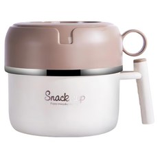 Couselect 304不鏽鋼雙層泡麵碗 15 x 18 x 16.3cm 2.1L, 1個, 咖白色