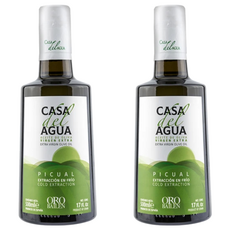 CASA DEL AGUA 歐嘉 特級冷壓初榨橄欖油 職人款, 西班牙莊園頂級品牌, 酸度低至0.2%, 500ml, 2瓶