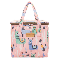 Kwang Min 加厚大容量立體多功能 23 x 14 x 22cm 粉色羊駝 保溫便當袋, 1個