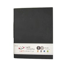 JOY STAR 資料夾 6孔鐵夾, 內附10張橫格內頁，側面書標可替換, 經典黑色, 1本