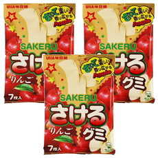 UHA 味覺糖 撕吧 蘋果味 撕著吃的空氣感軟糖, 32.9g, 3袋