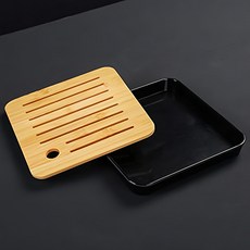 基本款茶盤 正方型 黑色 20*20cm, 1入