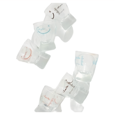 SSUEIM Smile Wagle-Wagle 玻璃燒酒杯 60毫升 耐熱玻璃杯, 透明色, 6個