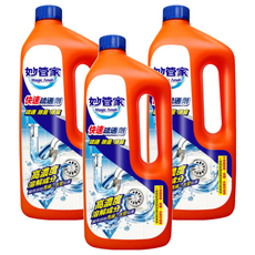 妙管家快速疏通劑, 30分鐘瞬效疏通排水管, 溶解毛髮油垢, 不鏽鋼/PVC/HDPE適用, 960g, 3瓶