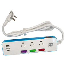 FONG HUA 崶華 四開三插三芯 USB+TYPE-C 延長用電源線組 1650W 台灣製造, 1.2m, 延長線, 1個