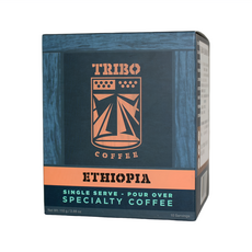 TRIBO COFFEE 衣索比亞 西達摩 濾掛式咖啡, 淺焙, 葡萄柚/花香/香草風味, 精品級阿拉比卡咖啡豆, 11g, 10包, 1盒