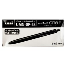Uni 三菱 ball ONE 自動鋼珠筆 Set, 低重心設計，高精度金屬筆尖，書寫流暢不費力 UMN-SF-38, 0.38mm, 10入, 黑色, 1盒