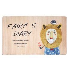 QIDINA 日系超大療癒防滑滑鼠辦公墊, 1個, 卡其文青獅