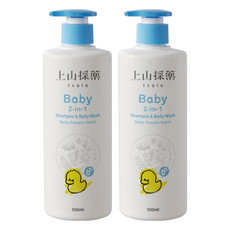 tsaio 上山採藥 寶貝洗髮沐浴二合一泡泡露, 嬰兒粉香, 弱酸性配方，溫和不刺激, 500ml, 2瓶