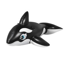 Chill Outdoor 充氣鯨魚漂浮墊, 黑色, 1個