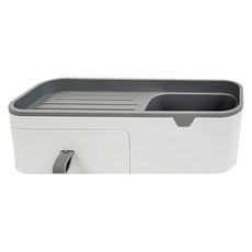 FAmILyLIFE 生活 無痕壁掛洞洞板專用 抽屜收納置物架 A-302-W 10.7 x 28.2 x 7.5cm, 簡約白, 1個