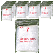 無紅線PE夾鏈袋, 7號(20 x 14cm), 100個裝, 10包