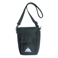 Matchwood Wander 斜背水壺袋, 560D 防潑水尼龍 隨身小包, 黑色, 1個