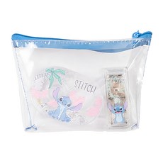 迪士尼 史迪奇-維尼蜂蜜季文具組, 可愛造型透明收納包，內含釘書機與膠台, 1組