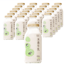 禾香 一口陽光原味保久乳 100%生乳 無防腐劑真空殺菌 玻璃瓶, 200ml, 24瓶