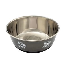 Durapet 輕時尚不銹鋼寵物碗 - L, 漾黑, 1個