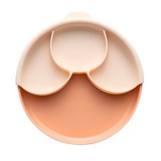 Miniware 天然聚乳酸分隔餐盤組, 麵包盤 + 矽膠吸盤 + 聰明分隔盤, 大地暖棕, 1組